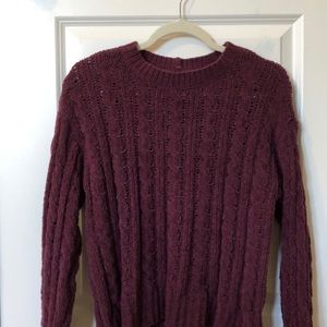 Maroon Cable Knit American Eagle Sweater